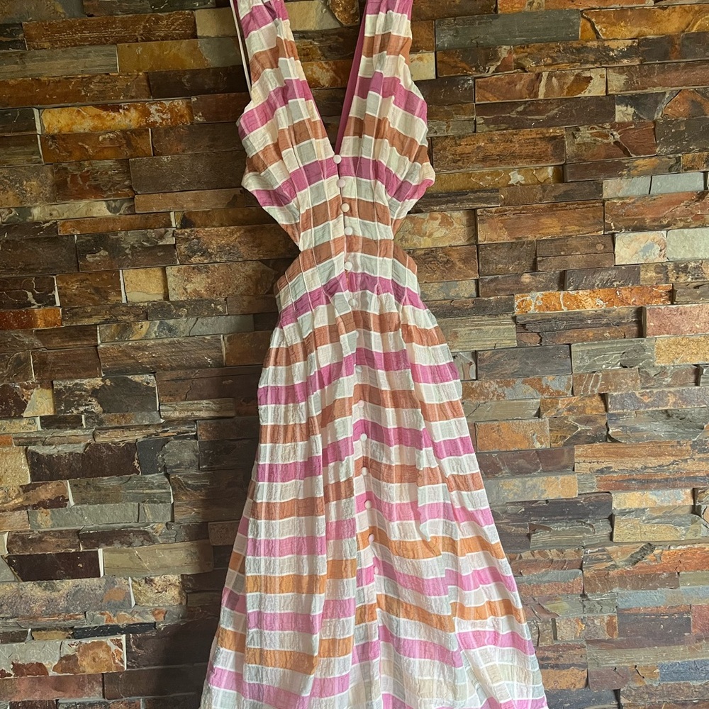Maeve by Anthropology Cut-out Midi Dress Size 4 Small
